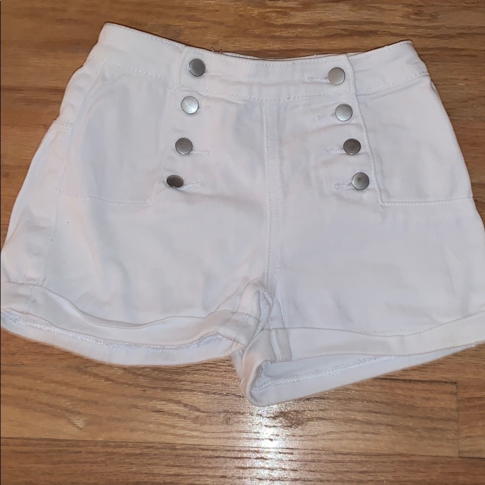 White high waisted denim shorts. Gently used.
